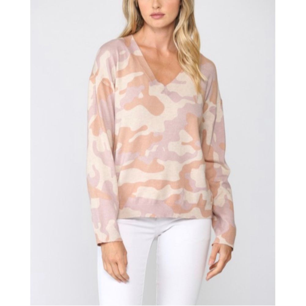 Fate Small Pink Camo Print Sweater